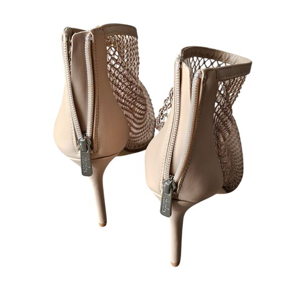 Charles by Charles David Rhinestone Mesh Booties Sparkly Gold Ankle Heels - Picture 4 of 7